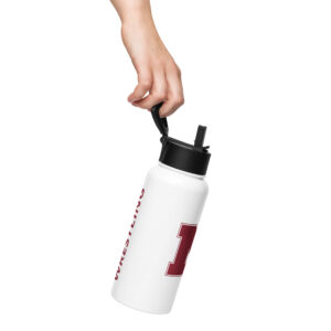 Stainless steel water bottle with a straw lid