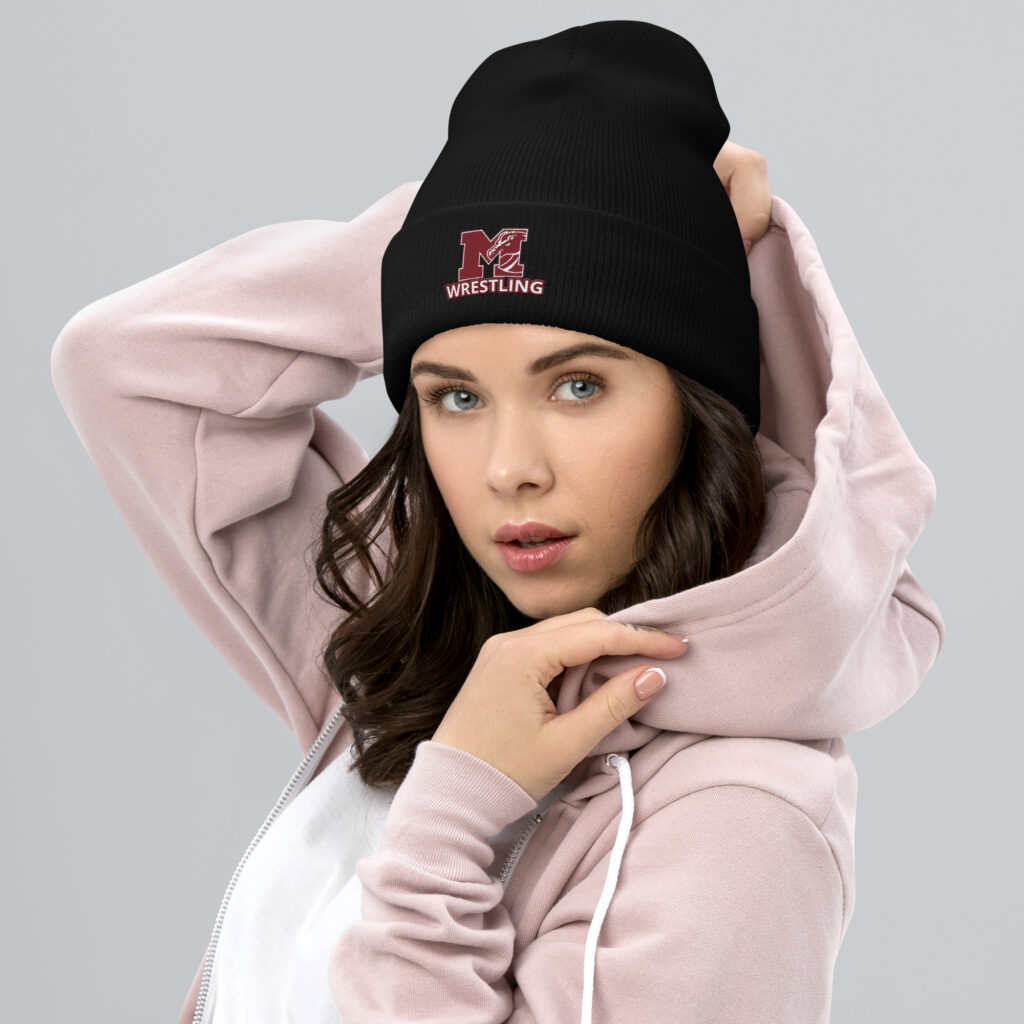 Embroidered Milford Wrestling Cuffed Beanie