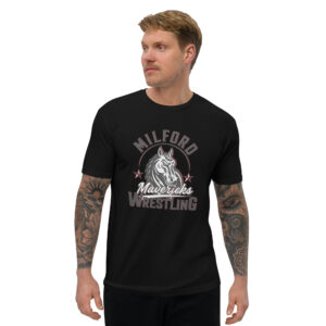 Milford Mavericks Wrestling Short Sleeve Graphic Fitted T-shirt