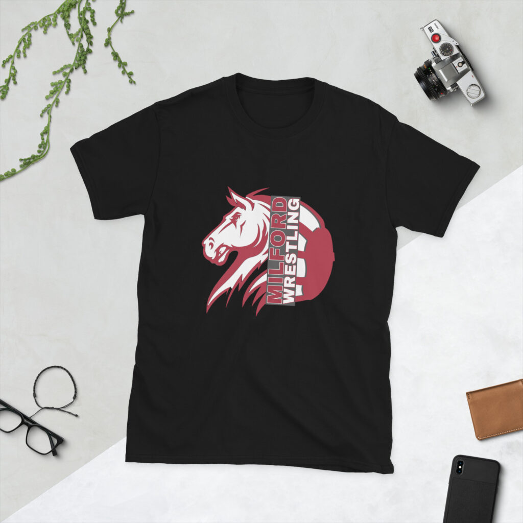 Milford Wrestling Horse Logo Headgear Unisex T-Shirt