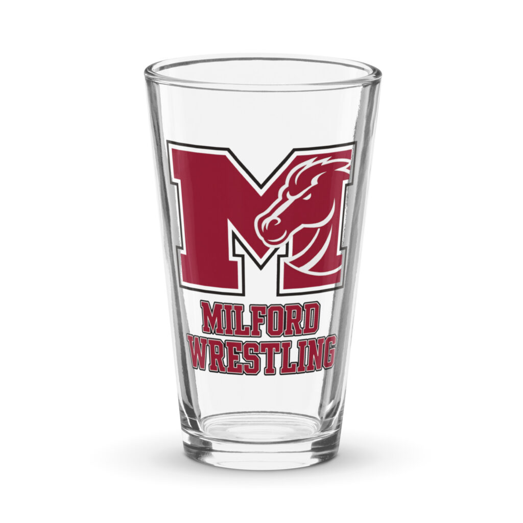 Milford Mavericks Shaker pint glass