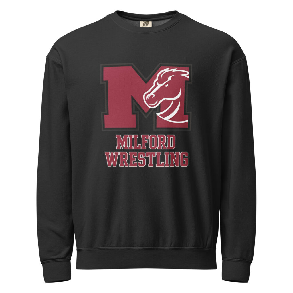 Milford Mavericks Unisex garment-dyed fleece crewneck sweatshirt